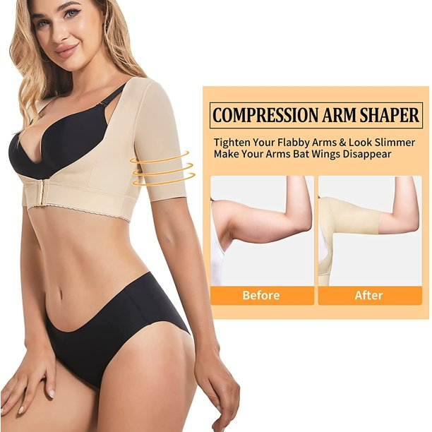 CYDREAM Women Upper Arm Shaper Post Surgical Shapewear Compression Sleeves  Top Posture Corrector Body Shaper (S, Beige) at  Women's Clothing  store